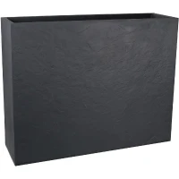 Jardiniere Muret Loft L - EDA - Volcania - 46 L - Intérieur/Extérieur - Décor Pierre - 78,5 x 29,5 x 60 cm - Gris Anthracite(m-1)
