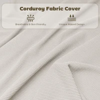 HOMCOM Set of Four Folding Corduroy Seat Chairs, Cream(m-7)