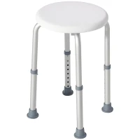 HOMCOM Shower Stool for Elderly, Bath Seat with Adjustable Height for Bathroom Aids, White(m-10)