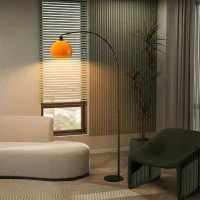 HOMCOM Floor Lamp for Living Room, Modern Standing Lamp with Shade & Foot Switch for Bedroom, Office, Black(m-8)