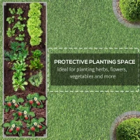 Outsunny Planter on Casters - Rectangular Planter - Irrigation Inserts, Drainage Felt Included - metal, solid wood, gray(m-7)