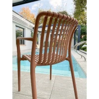 Lot de 2 fauteuils de jardin - CITY GARDEN - Tiago-FT - Empilable - Terracotta(m-4)