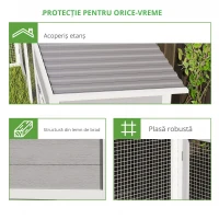 PawHut Cotet pentru găini casă din lemn în formă de L cu 2 case, 2 niveluri, zonă de alergare, rampă, 251 x 192 x 103 cm Gri(m-5)