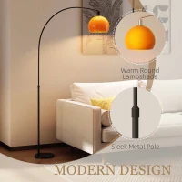 HOMCOM Floor Lamp for Living Room, Modern Standing Lamp with Shade & Foot Switch for Bedroom, Office, Black(m-4)