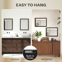 HOMCOM Wall Bathroom Mirror, 30 x 40 cm Wall-Mounted Mirror for Living Room, Bedroom, Hallway, Set of 2, Black(m-5)