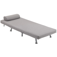 HOMCOM Adjustable Back Futon Sofa Chair - Grey