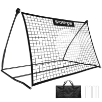 SPORTNOW Football Rebounder Net, Portable Kickback Football Rebounder Net with Carry Bag and Ground Stakes(m-1)