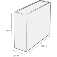 Jardiniere Muret Loft L - EDA - Volcania - 46 L - Intérieur/Extérieur - Décor Pierre - 78,5 x 29,5 x H 60 cm - Beige Calcaire(m-2)