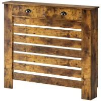HOMCOM 95.5H x 111Wcm Radiator Cover, with Drawer - Rustic Brown(m-11)