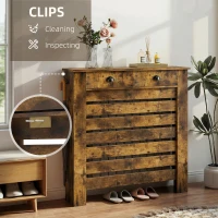 HOMCOM 95.5H x 111Wcm Radiator Cover, with Drawer - Rustic Brown(m-6)
