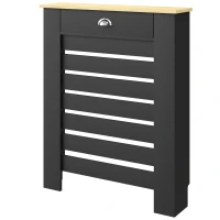 HOMCOM 95.5H x 78Wcm Radiator Cover, with Drawer - Black(m-11)