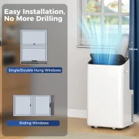 HOMCOM Aparat de aer condiționat portabil 12.000 BTU cu tehnologie Inverter, aparat 6-în-1 cu funcție de oscilație automată 60°, timer 24 de ore, telecomandă(m-4)