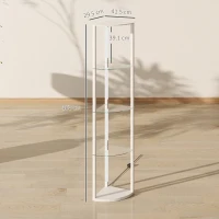 HOMCOM LED Floor Lamp with Shelves, Dimmable Standing Lamp with Foot Switch for Living Room, Bedroom, White(m-3)