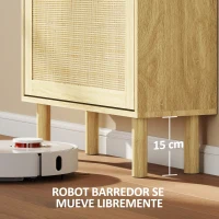 HOMCOM Mueble Zapatero con 3 Cajones Abatibles y Estante Abierto para12-18 Pares de Zapatos 65x24,5x153 cm Roble(m-8)