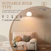 HOMCOM Floor Lamp for Living Room, Modern Standing Lamp with Shade & Foot Switch for Bedroom, Office, White(m-6)