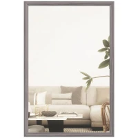 HOMCOM Wall Bathroom Mirror, 40 x 60 cm Wall-Mounted Mirror for Living Room, Bedroom, Hallway, Grey(m-10)