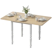 HOMCOM Tavolo Pieghevole 2-6 Persone, Ribalta Effetto Legno, Finitura Naturale(m-10)