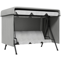 Outsunny Capa Protetora para Baloiço de Jardim de 3 Lugares 215x155x150 cm Cobertura para Móveis de Exterior Cinzento Claro
