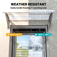 Outsunny Door Canopy Awning Outdoor Window Rain Shelter Cover for Front/Back Door Porch Clear 100 x 75cm(m-6)