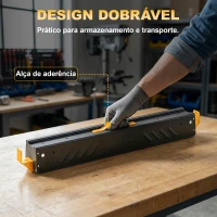HOMCOM Conjunto de 2 Cavaletes para Serra Dobráveis Altura Ajustável para Madeira 2x4 com Alça e Ganchos Suporta até 500 kg Preto(m-6)
