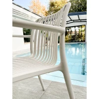 Lot de 2 fauteuils de jardin - CITY GARDEN - Tiago-FT - Empilable - Sable(m-3)