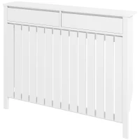 HOMCOM 93 x 119cm Rustic-Look Radiator Cover - White(m-11)