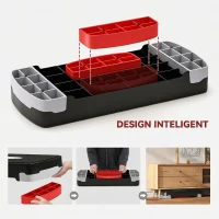 HOMCOM Step Fitness pentru Aerobic cu Înălțime Reglabilă 10-15 cm, 68x29cm Negru și Roșu(m-6)