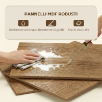 HOMCOM Libreria Scaffale a 5 Livelli a S con 15 Ripiani, in Legno, 80x24x200 cm, color Rovere(m-6)