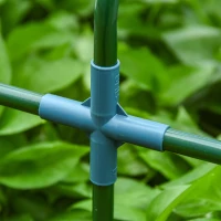 Outsunny Mini Garden Greenhouse mini tunnel greenhouse 270L x 90l x 90H cm pointed roof Steel PE High-density 140 g/m² UV-resistant roll-up windows with Zip White(m-11)