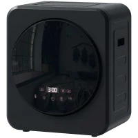 HOMCOM Vented Tumble Dryer, 4 kg Front Tumble Dryer with Stainless Steel Tub, 800W Compact Freestanding Black(m-11)