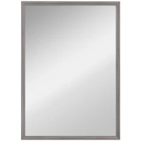 HOMCOM Wall Bathroom Mirror, 50 x 70 cm Wall-Mounted Mirror for Living Room, Bedroom, Hallway, Grey(m-1)