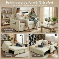 HOMCOM 2 colțar extensibil saltea pregătit transformabil(m-4)