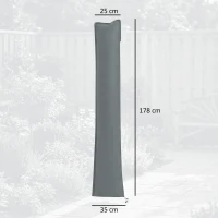 Outsunny Copertura per Ombrellone Impermeabile, Custodia Copri Ombrellone con Cerniera e Laccio, Grigio(m-3)