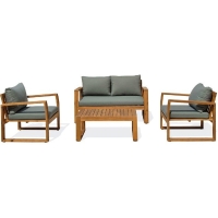 Salon bas de jardin - Olive - Bois d'acacia - 4 places - Aracaju