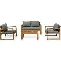 Salon bas de jardin - Olive - Bois d'acacia - 4 places - Aracaju(m-1)