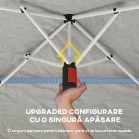 Outsunny Pavilion Pop-Up pliabil 3.5x3.5 m cu acoperiș dublu și geantă, din metal și material Oxford, gri închis(m-6)