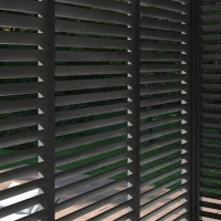 Panneau brise-vue - OMBREA - Ventelles horizontales - 1 m - Aluminium - Anthracite(m-3)