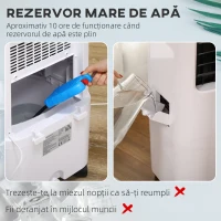 HOMCOM Răcitor Evaporativ și Ventilator cu Gheață 3 în 1 cu 3 Viteze și Cronometru, 32x37x74 cm, Alb(m-9)