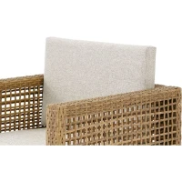 Ensemble repas de jardin CUBO - Table rectangulaire + 6 fauteuils - Structure en acier thermolaqué - 6 places - Bocarnea(m-4)