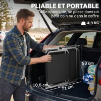 Outsunny Transat Bain de Soleil Pliable Chaise Longue Pliante Grand Confort Dossier Inclinable Multi-positions et Pare-Soleil réglable Dim. 187L x 58l x 36H cm Noir(m-7)