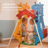 AIYAPLAY Leagăn pentru copii, Cadru-leagăn copii 3-5 ani cu Dublu Scaun Față în Față, 114x94x134,5cm, Multicolor(m-6)