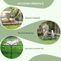 Outsunny Lot de 5 panouri de gard de grădină decorative din metal, bordură de grădină, pat de flori - dim. 305 x 43 cm(m-3)