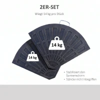 Outsunny Set de 2 Greutăți pentru Umbrelă cu Bază în Cruce, 28 kg, Design în Formă de Evantai, din Colofoniu, 66x47x4.2 cm, Bronz(m-5)
