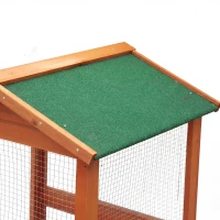 PawHut Cotet pentru Păsări Exterior din Lemn cu 2 Uși și Tava Extensibilă 68×63×165 cm(m-8)