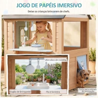 AIYAPLAY Casinha Infantil Exterior e Interior de Madeira com Porta para Animais de Estimação Casinha de Brincar 115,5x97,3x140 cm Madeira(m-4)
