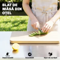 Outsunny Cărucior grătar 5-nivele Masă laterală cu suprafață de lucru din oțel inoxidabil rafturi reglabile sertar roți suport condimente suport prosoape(m-4)