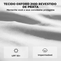 Outsunny 3 Paredes Laterais para Tendas de 3x3 m ou 3x2 m, Paredes Laterais de Reposição em Tecido Oxford com Fecho de Correr - Branco(m-5)