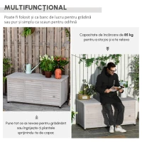 Outsunny Banca Lemn Gri 127×56×60 cm – Cu Spatiu de Depozitare(m-5)