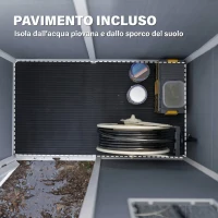 Outsunny Casetta da Giardino Porta Attrezzi con Porta Bloccabile, Finestra e Presa d'Aria, Grigio(m-5)