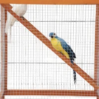 PawHut Cotet pentru Păsări Exterior din Lemn cu 2 Uși și Tava Extensibilă 68×63×165 cm(m-9)